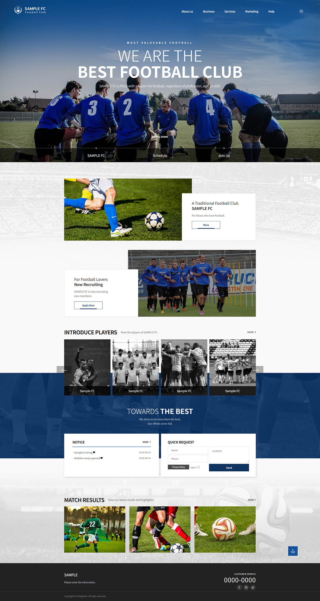 Football Club Sports Website HTML Template