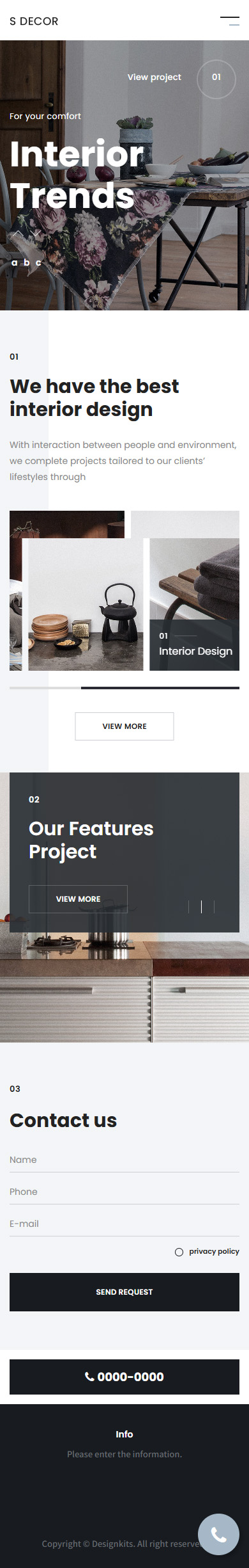 Creative Interior Design Portfolio Website Template for Studio mobile product image