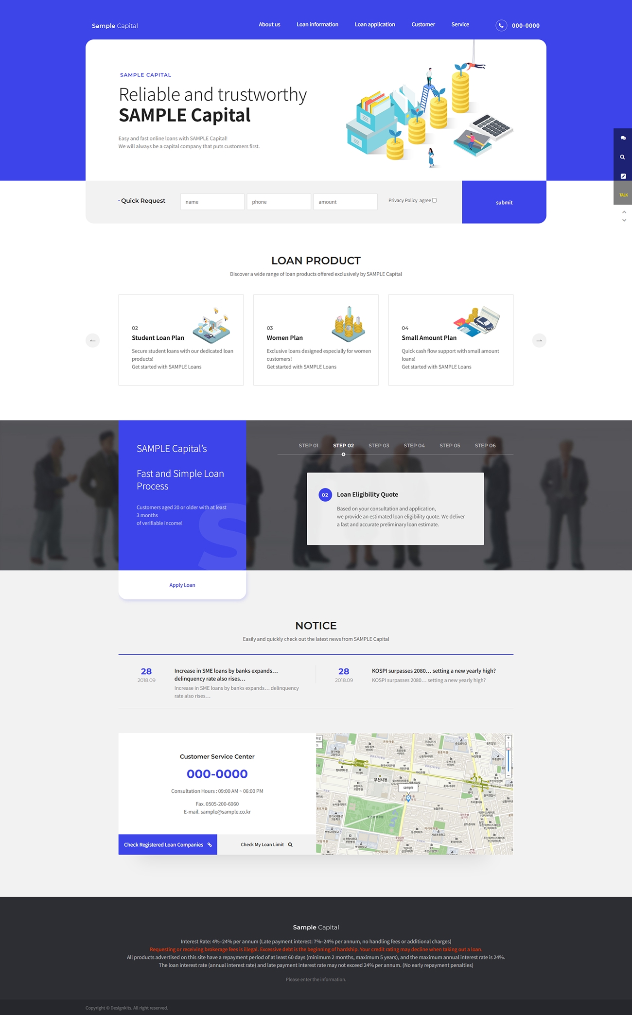 Simple Loan Website Template with Quick Request Form
