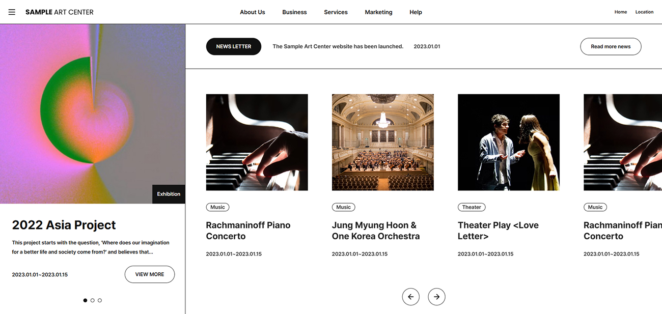 Art Center & Exhibition HTML Template