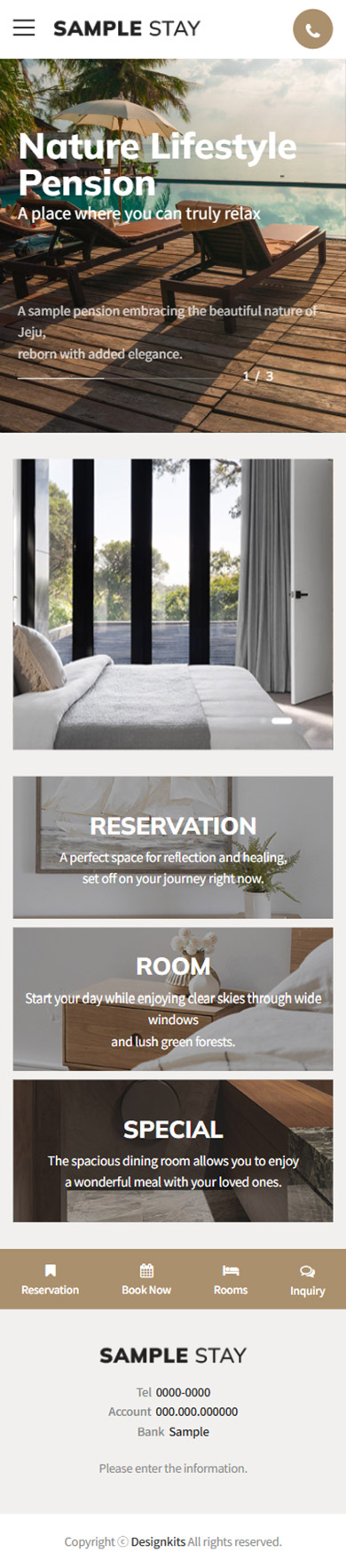 Modern Accommodation & Hotel Website HTML Template mobile product image
