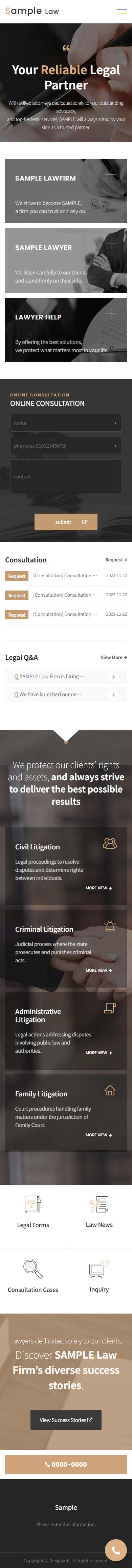 Law Firm Consultation Website UI Template for Attorneys mobile product image