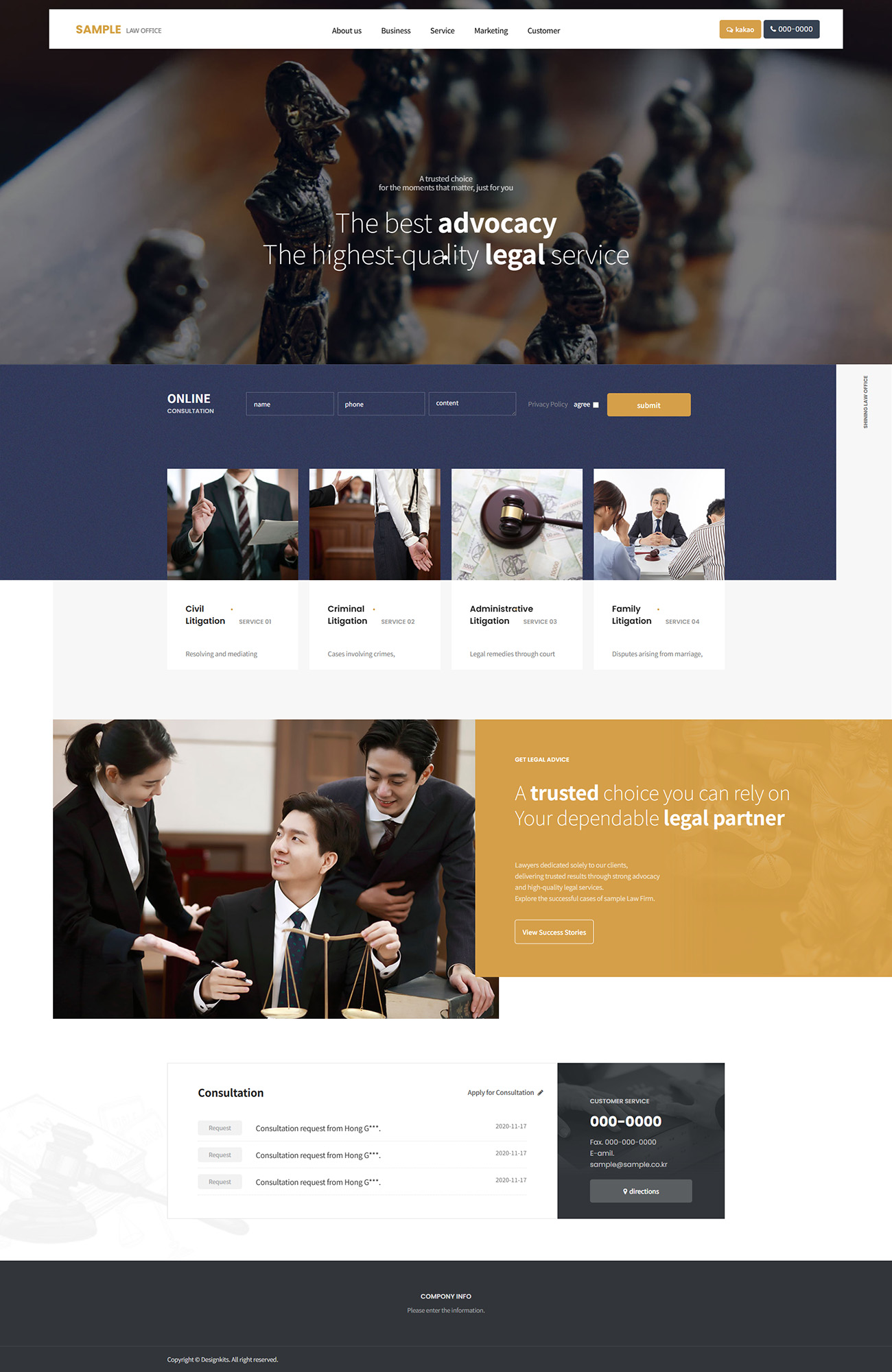 Law Firm & Legal Service Website UI Template