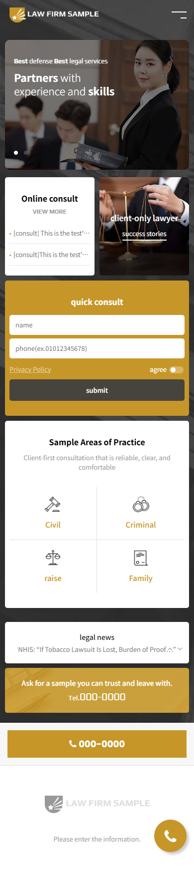 Law Firm & Legal Consultation Website HTML Template mobile product image