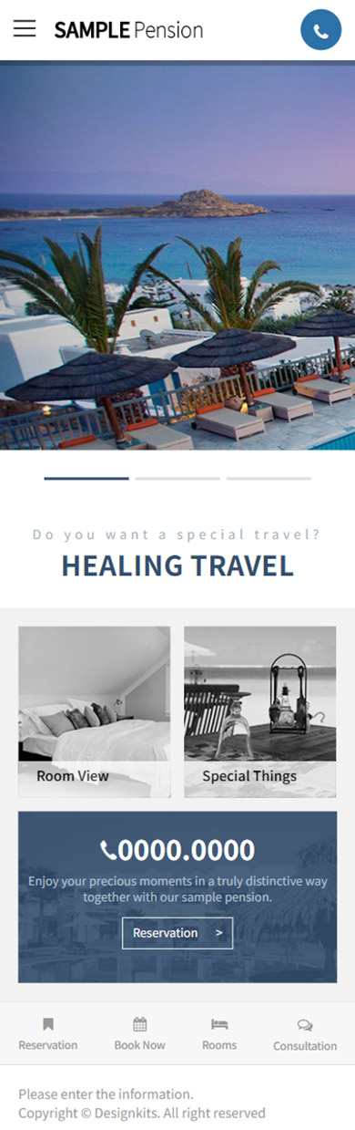 Healing Accommodation & Travel Website HTML Template mobile product image
