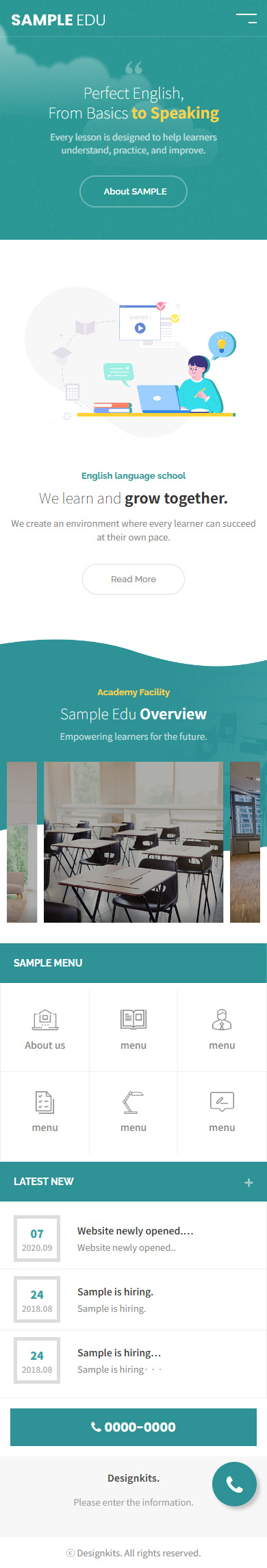 English Learning Academy UI Template for Speaking and Education mobile product image