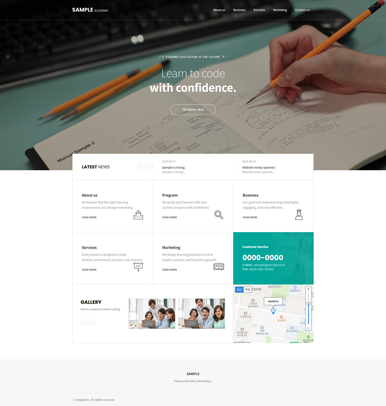 Coding Education Academy UI Template with Program and Learning System