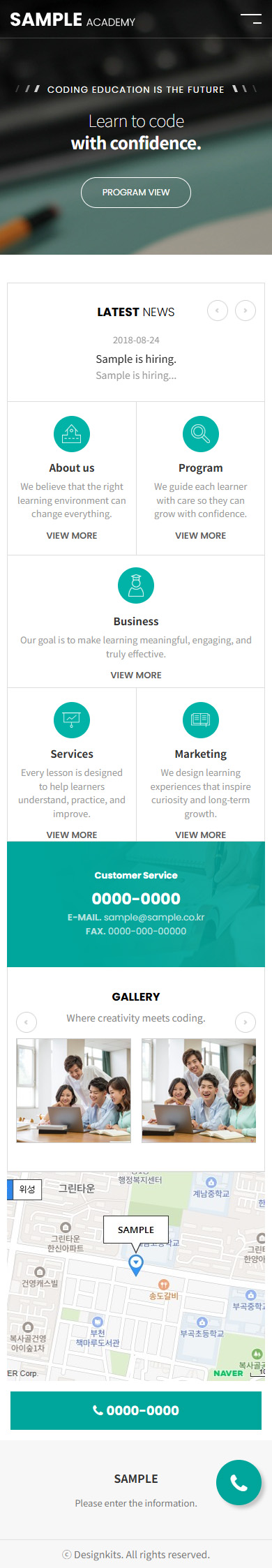 Coding Education Academy UI Template with Program and Learning System mobile product image