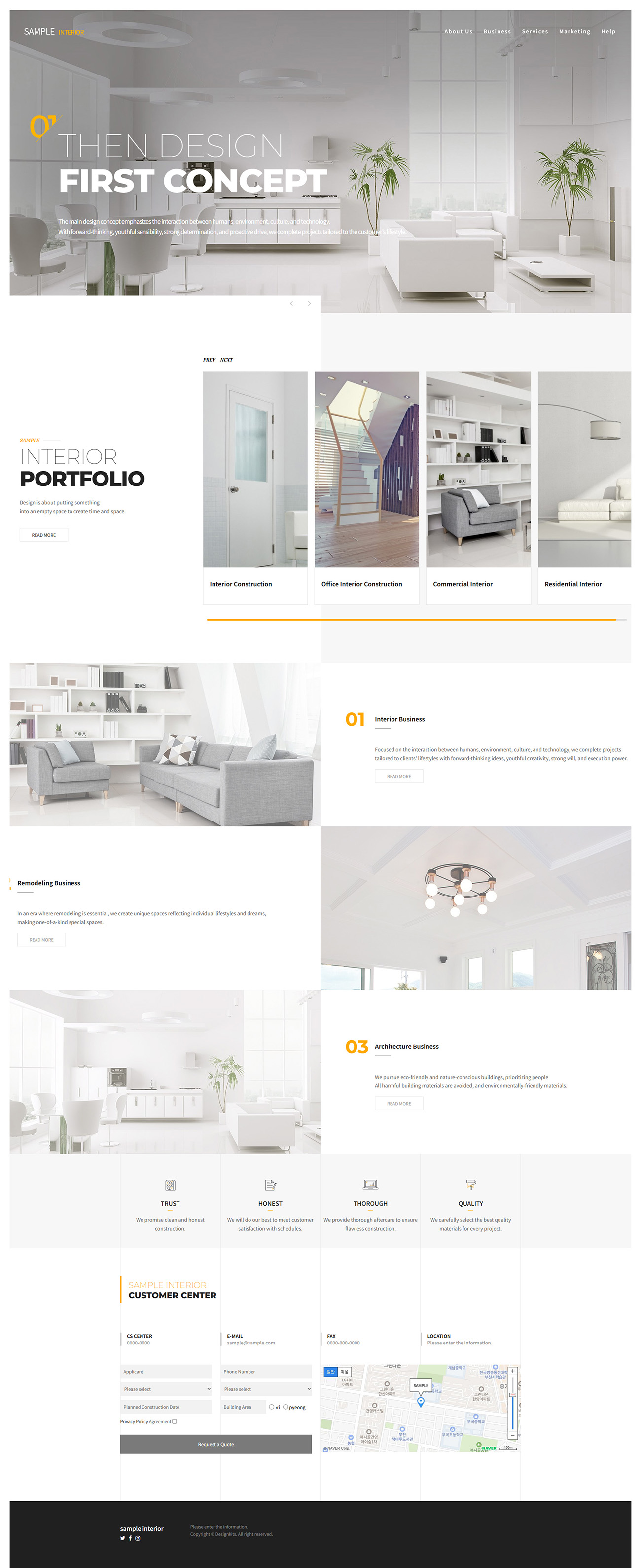 Interior Design Portfolio Website Template for Architecture & Studio
