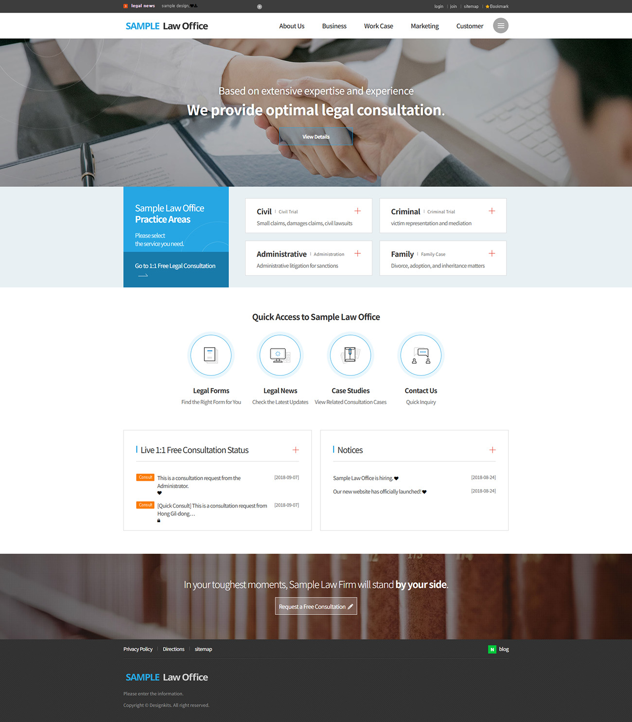 Legal Consultation UI Template for Law Firms & Client Inquiry Websites
