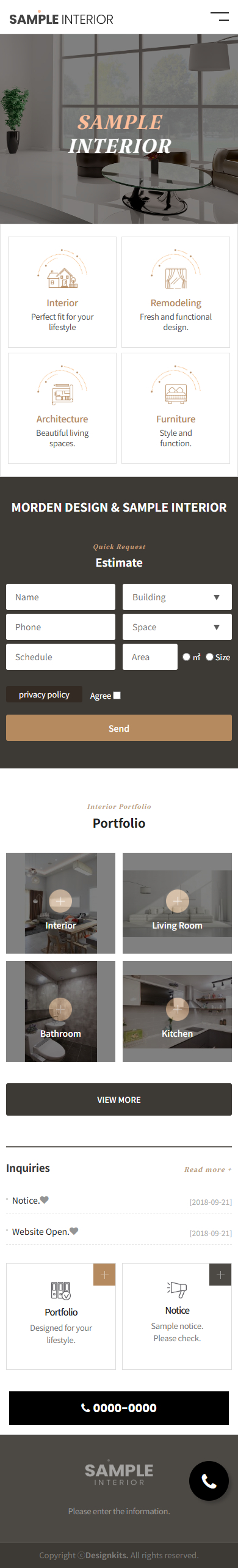 Modern Interior Design Company HTML Template mobile product image