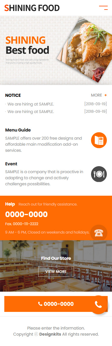 Restaurant Menu & Food Service Website HTML Template mobile product image