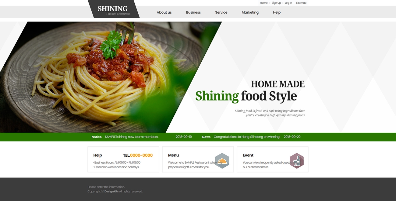 Family Restaurant & Dining Website HTML Template