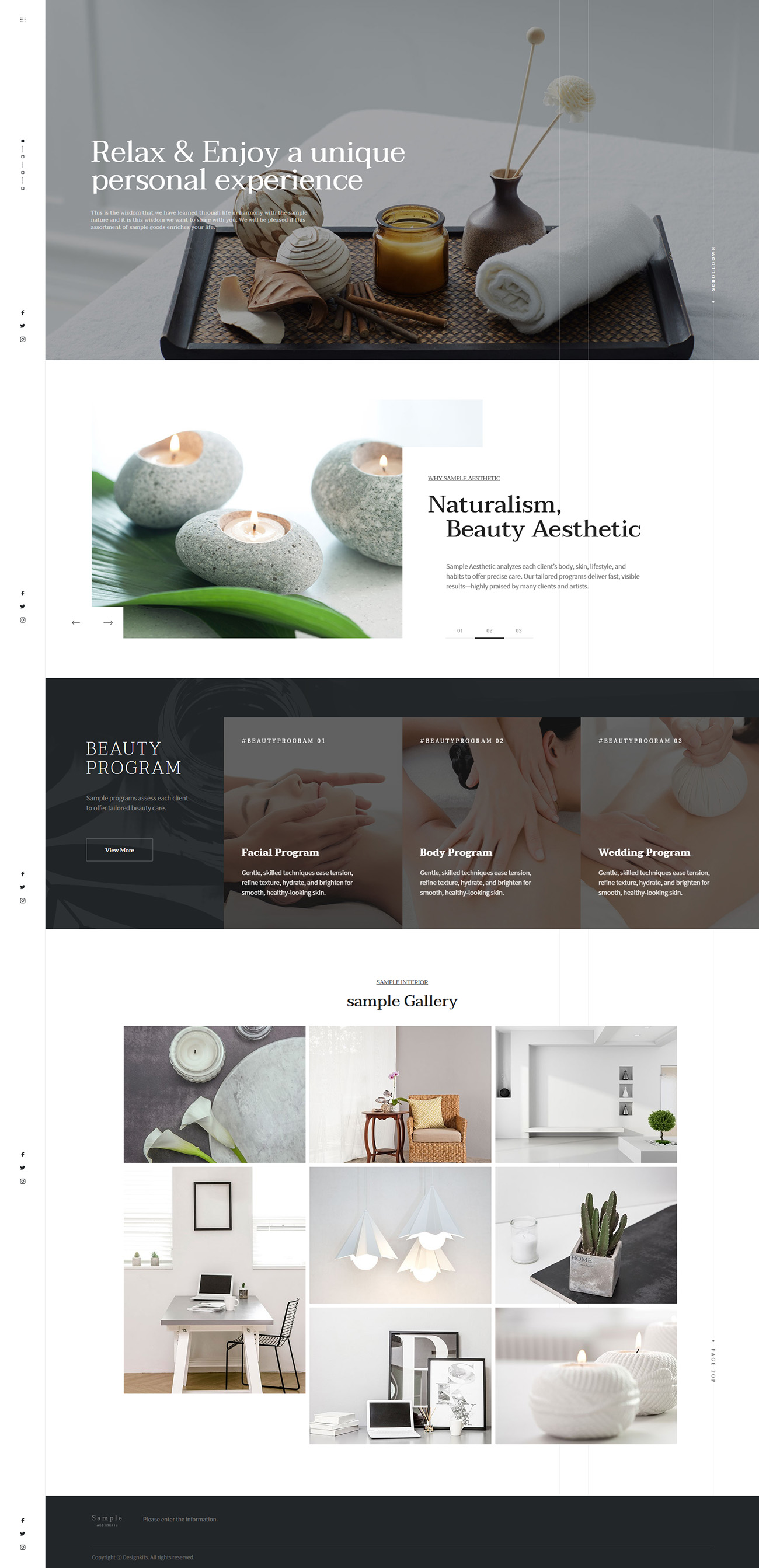 Minimal Spa & Beauty Aesthetic UI Template for Wellness Services