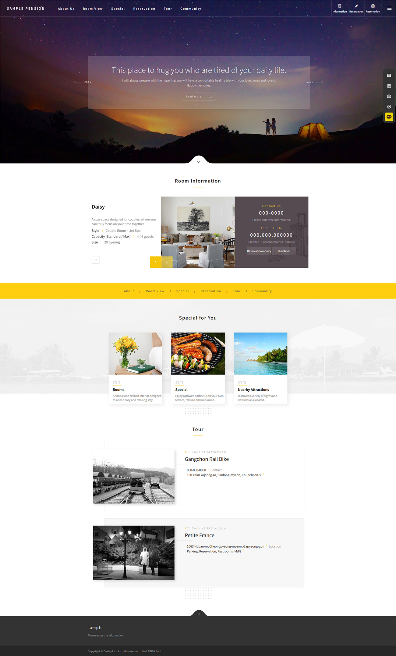Accommodation Healing Stay Website HTML Template