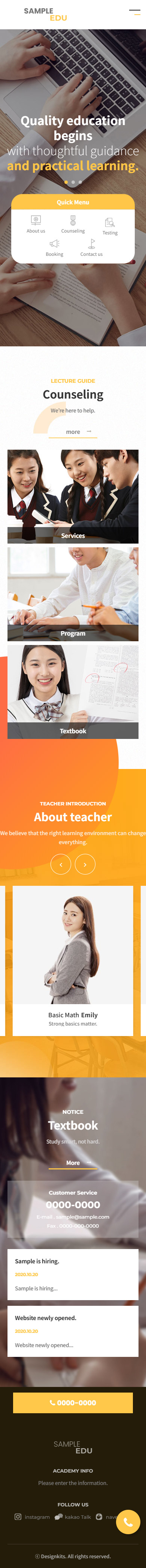 Education Academy UI Template with Counseling and Booking System mobile product image