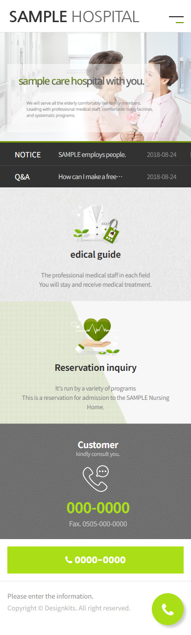 Nursing Hospital & Elderly Care Website HTML Template mobile product image