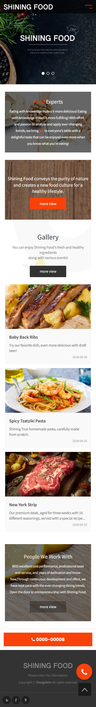 Food Brand Restaurant HTML Website Template mobile product image