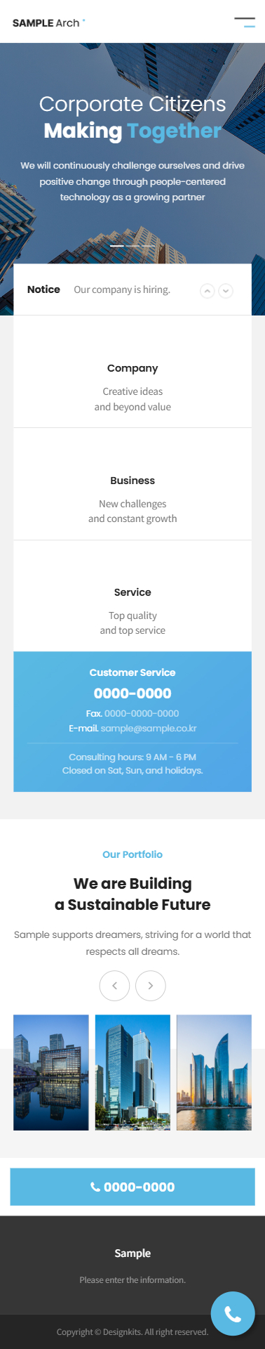 Corporate Architecture Business Website HTML Template mobile product image