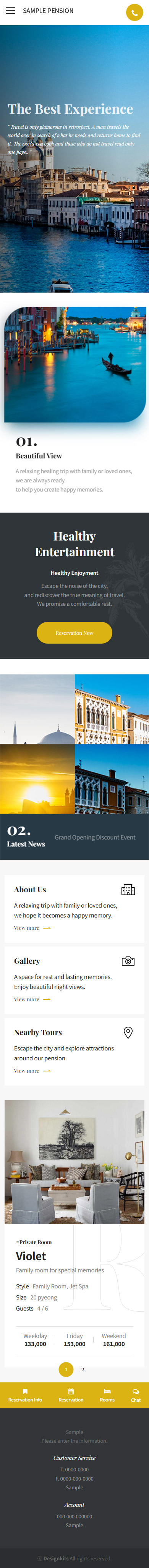 Luxury Accommodation Travel Website HTML Template mobile product image