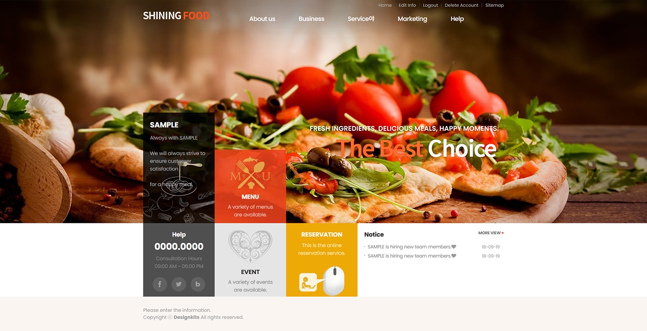 Restaurant & Food Service Website HTML Template