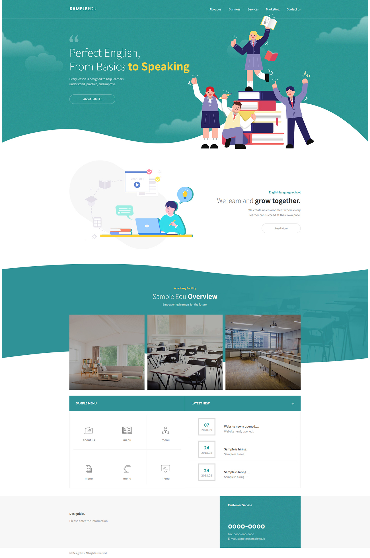 English Learning Academy UI Template for Speaking and Education