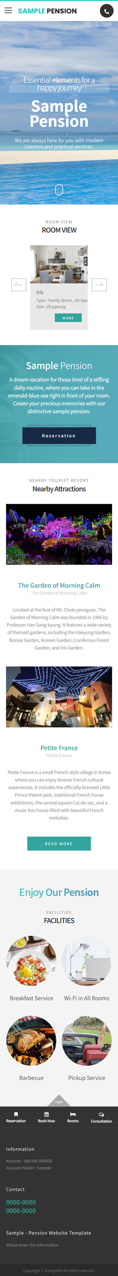 Accommodation Resort Website HTML Template mobile product image