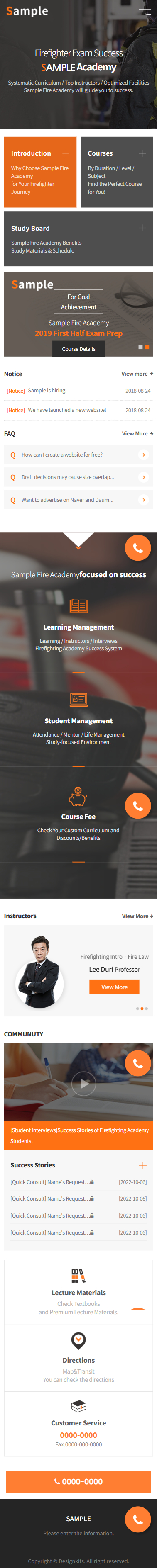 Firefighter Exam Academy UI Template for Training Courses mobile product image
