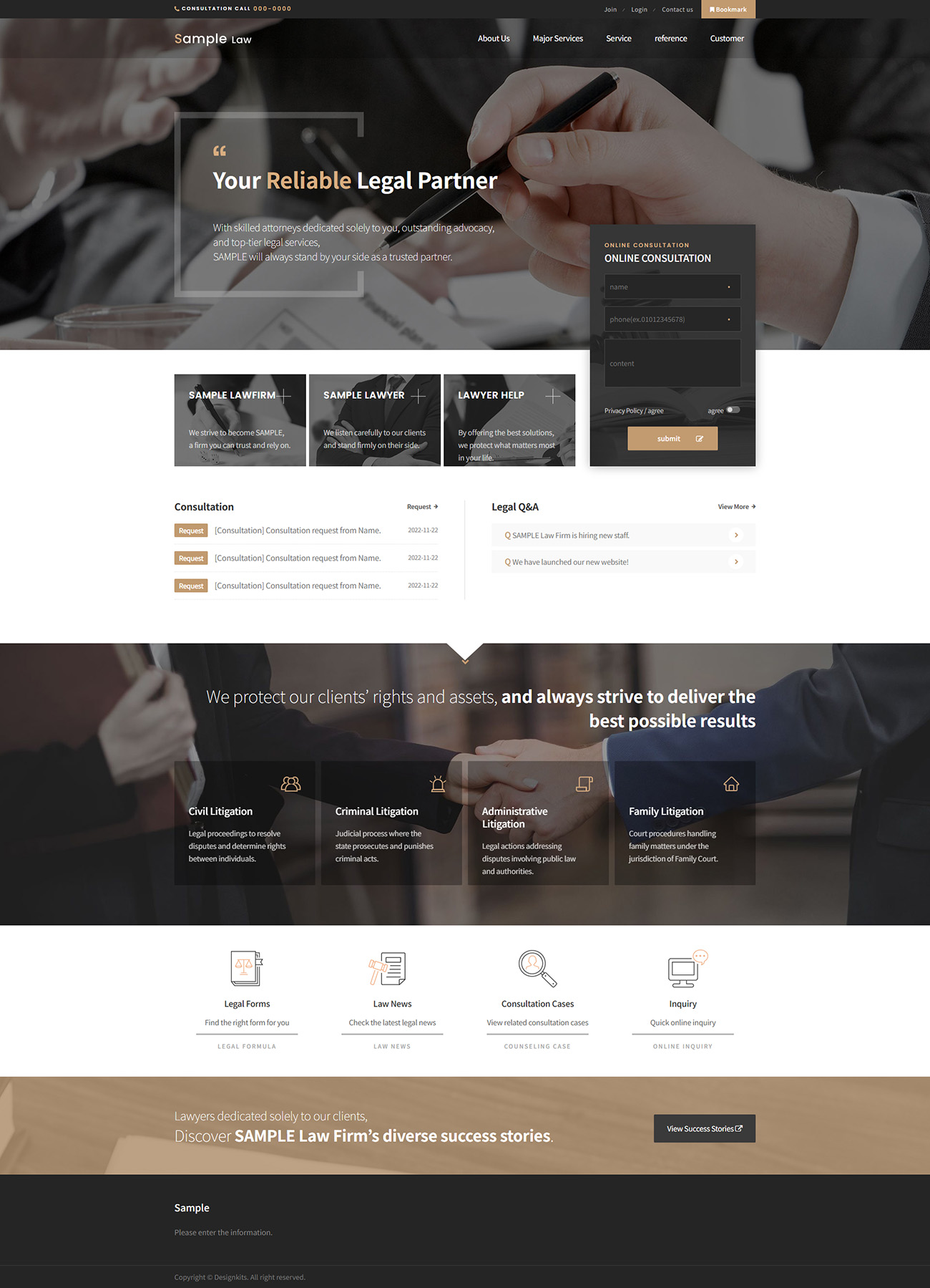 Law Firm Consultation Website UI Template for Attorneys