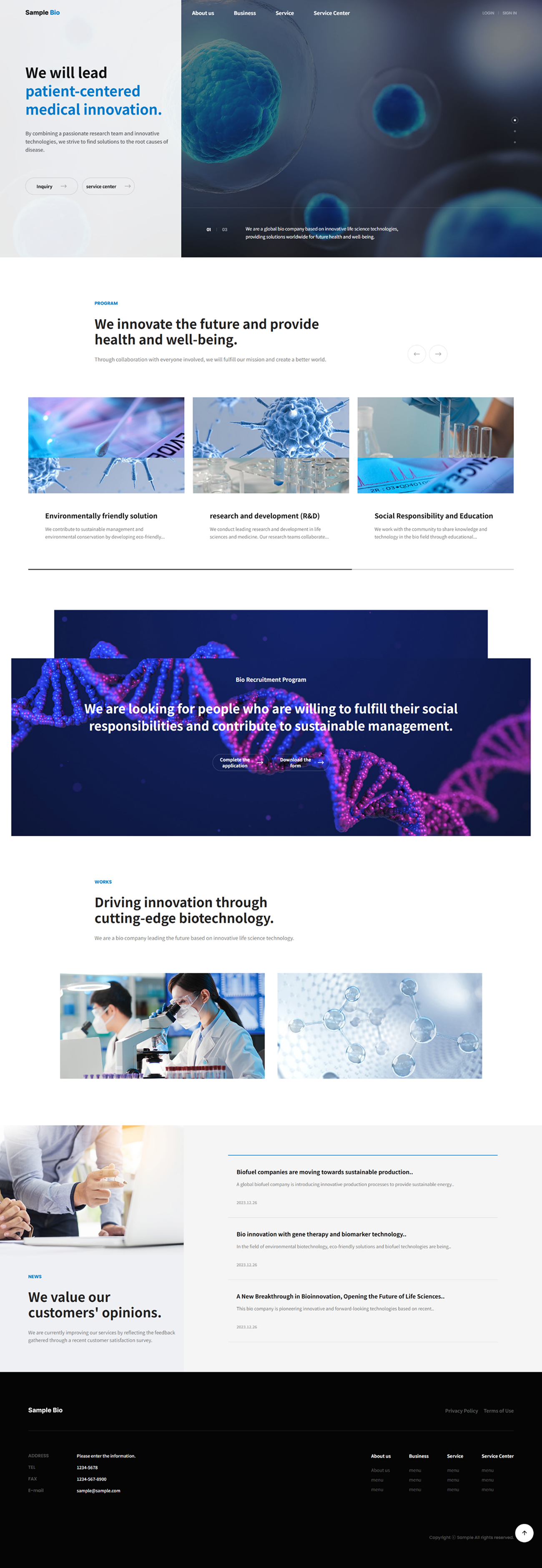 Medical & Biotechnology Corporate Website UI Template