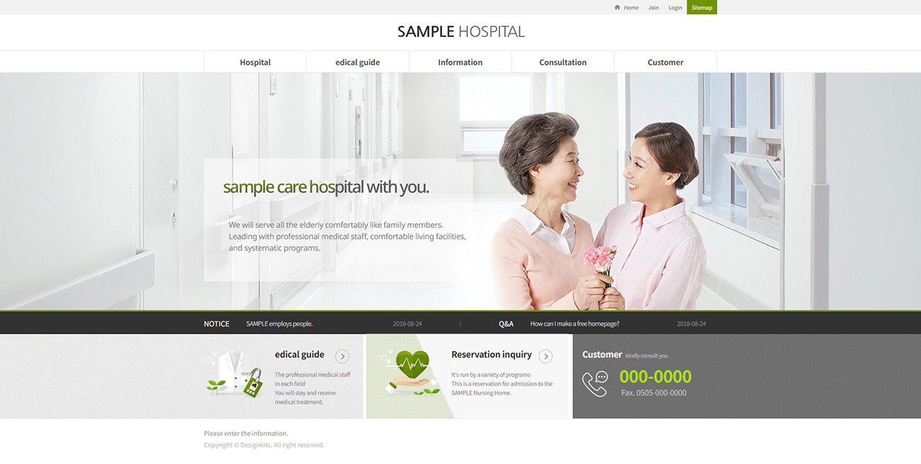 Nursing Hospital & Elderly Care Website HTML Template