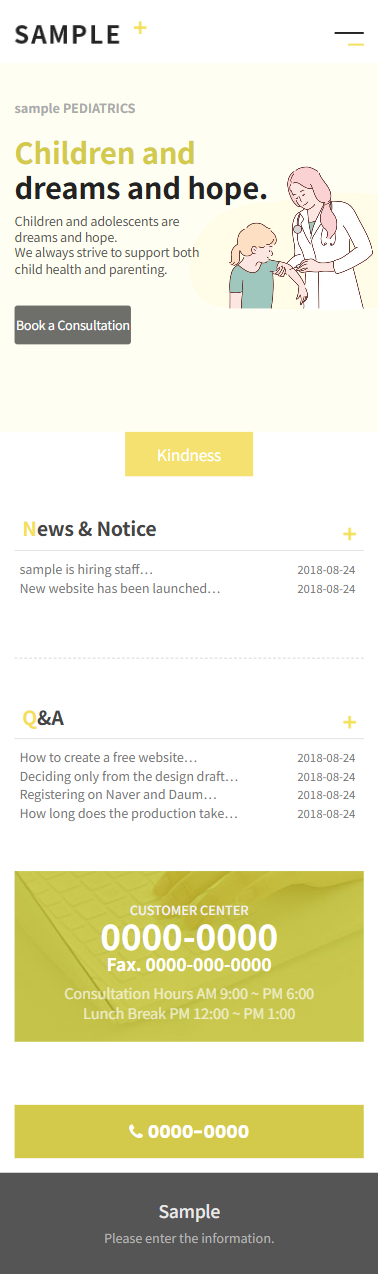 Pediatrics & Children Clinic Website HTML Template mobile product image