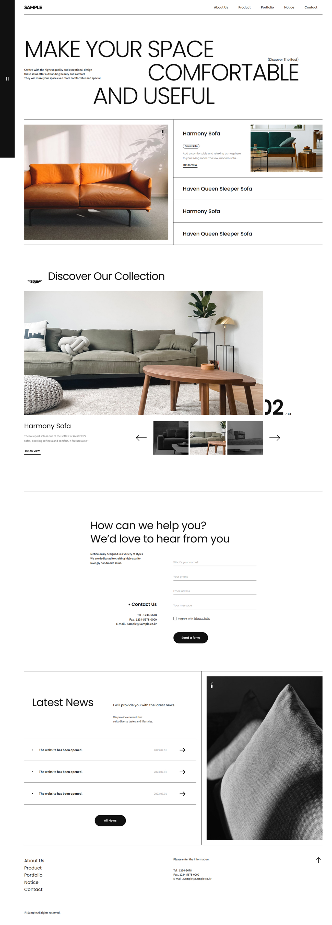 Modern Furniture & Interior Brand Website UI Template