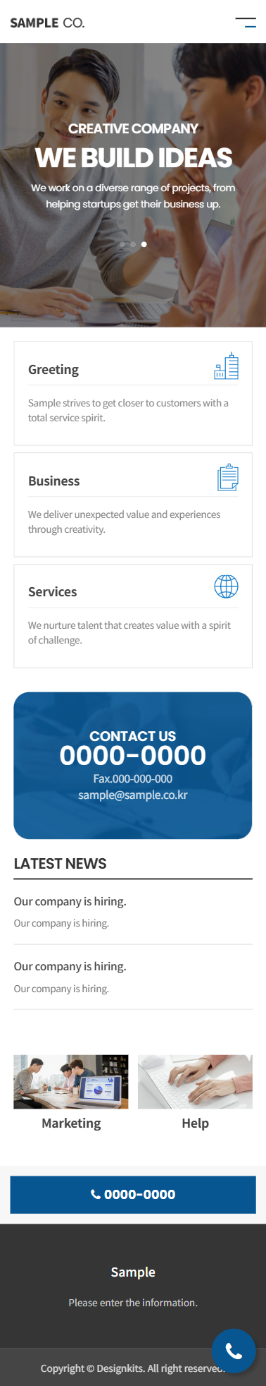 Clean Corporate Business Website HTML Template mobile product image