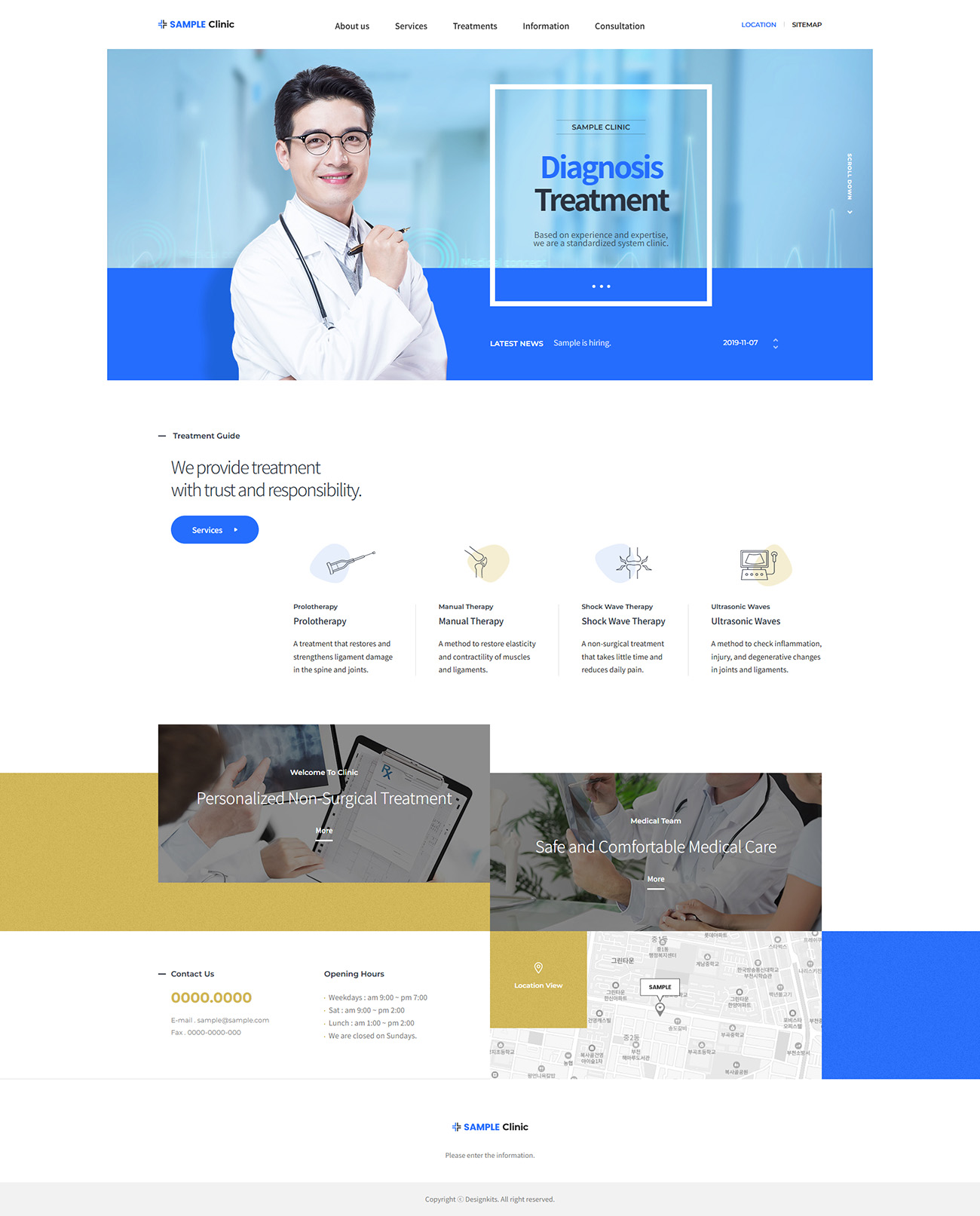 Medical Treatment Clinic Website UI Template