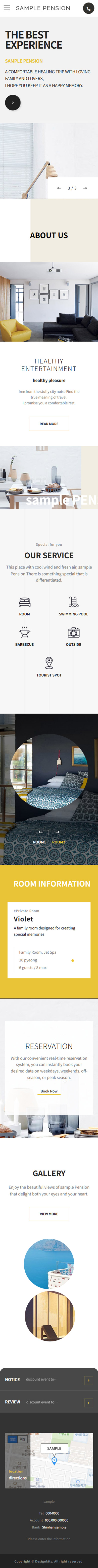 Accommodation Interior Stay Website HTML Template mobile product image