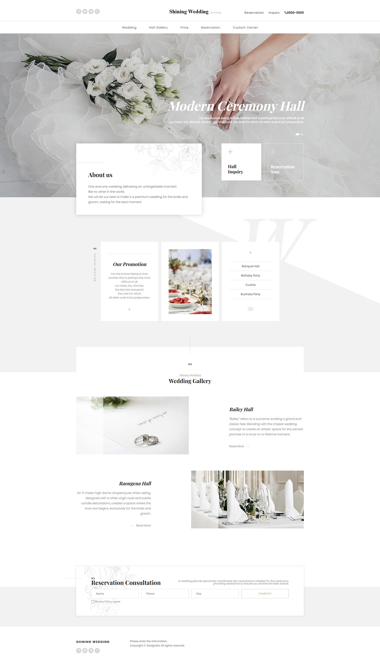 Wedding Hall & Ceremony Venue Website HTML Template